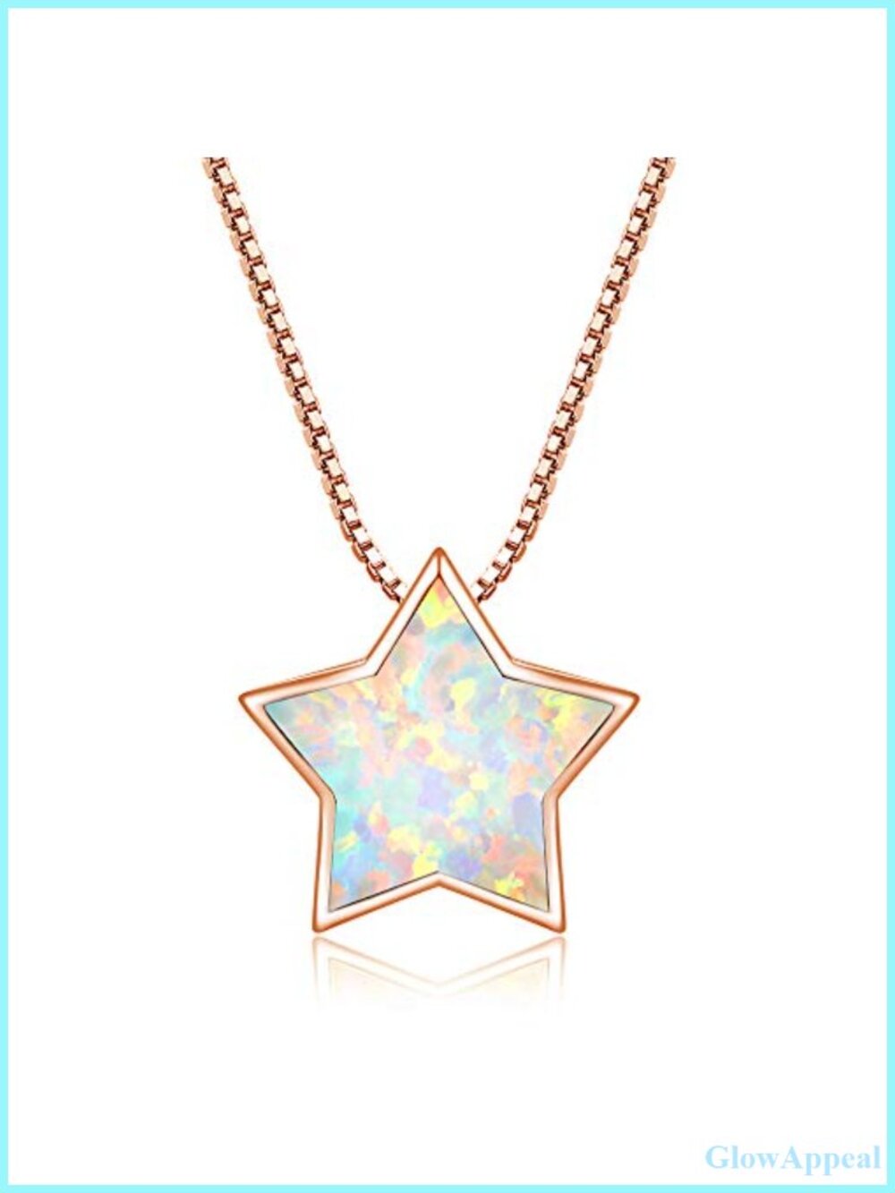 14K Rose Gold Plated Opal Star Choker Necklace Dainty Minimalist Jewelry